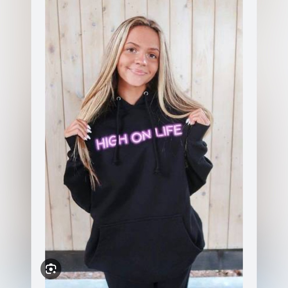 ‼️Sadie Crowell “High on life” hoodie- black‼️